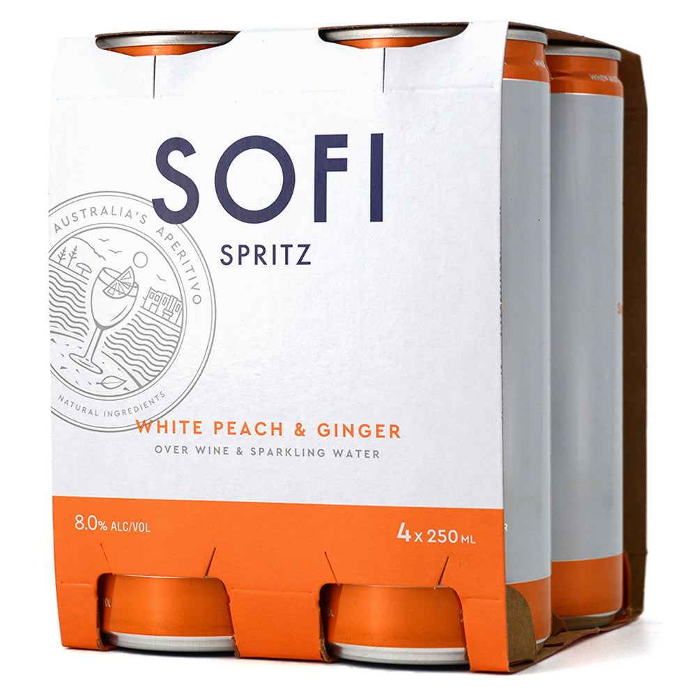 SOFI SPRITZ WHITE PEACH & GINGER 4C Sherbrooke Liquor