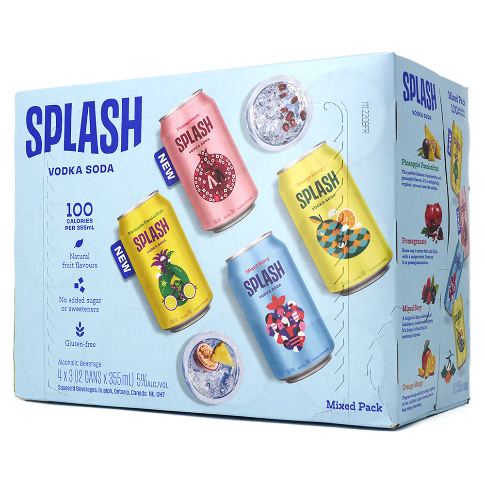 SPLASH VODKA SODA MIXED PACK 12C Sherbrooke Liquor
