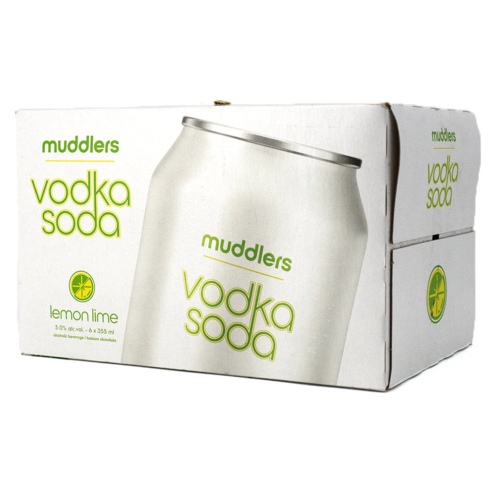 MUDDLERS VODKA SODA LEMON LIME 6C Sherbrooke Liquor