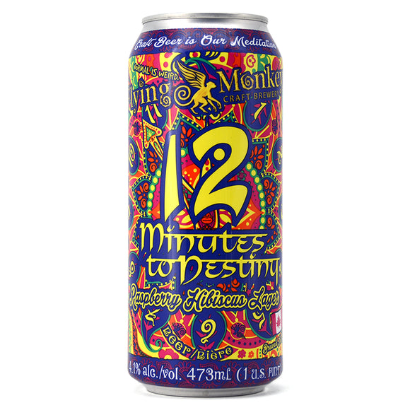 FLYING MONKEYS 12 MINUTES TO DESTINY RASPBERRY HIBISCUS LAGER 473ML