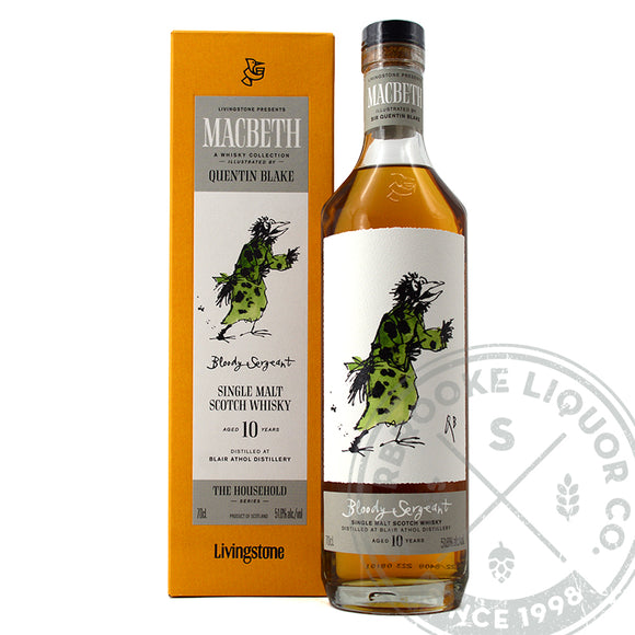 BLAIR ATHOL LIVINGSTONE HOUSEHOLD SERIES MACBETH BLOODY SERGEANT AGED 10 YEARS SINGLE MALT SCOTCH WHISKY 700ML