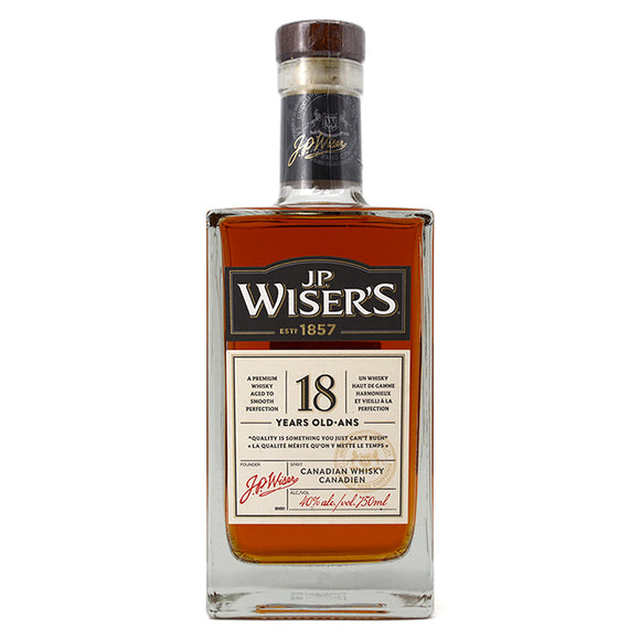J.P. WISER'S 18 YEAR OLD CANADIAN WHISKY 750ML