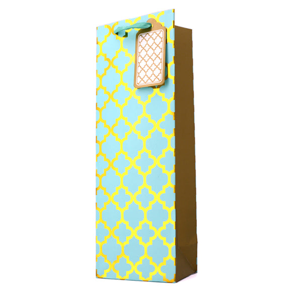 TURQUOISE GOLD GLAM WINE GIFT BAG