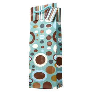 BLUE AND BROWN DOTS & SPOTS GIFT BAG