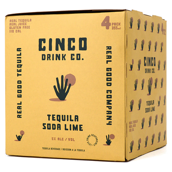 CINCO DRINK CO. - TEQUILA SODA LIME 4C