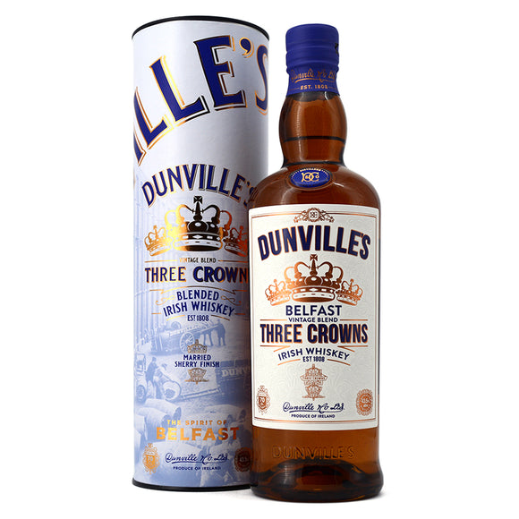 DUNVILLE'S THREE CROWNS IRISH WHISKEY 700ML