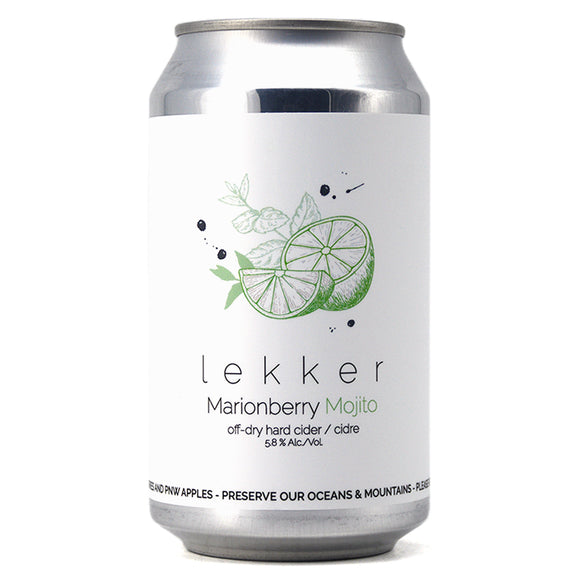 LEKKER MARIONBERRY MOJITO OFF-DRY HARD CIDER 355ML