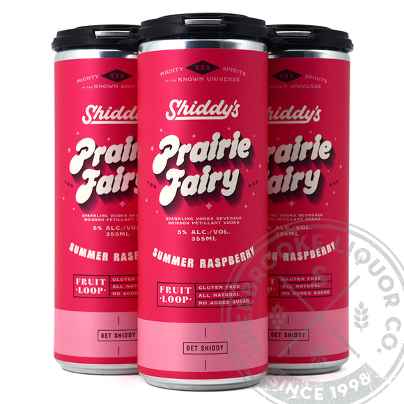 SHIDDY'S PRAIRIE FAIRY SUMMER RASPBERRY SPARKLING VODKA BEVERAGE 4C