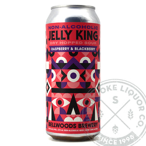 BELLWOODS JELLY KING NON ALCOHOLIC DRY HOPPED SOUR W RASPBERRY & BLACKBERRY 473ML