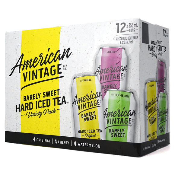 AMERICAN VINTAGE BARELY SWEET HARD ICED TEA VARIETY PACK 12C