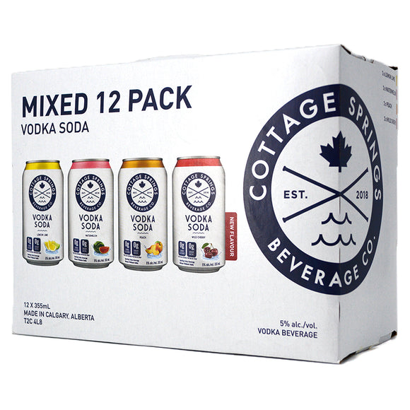 COTTAGE SPRINGS VODKA SODA MIXED PACK 12C