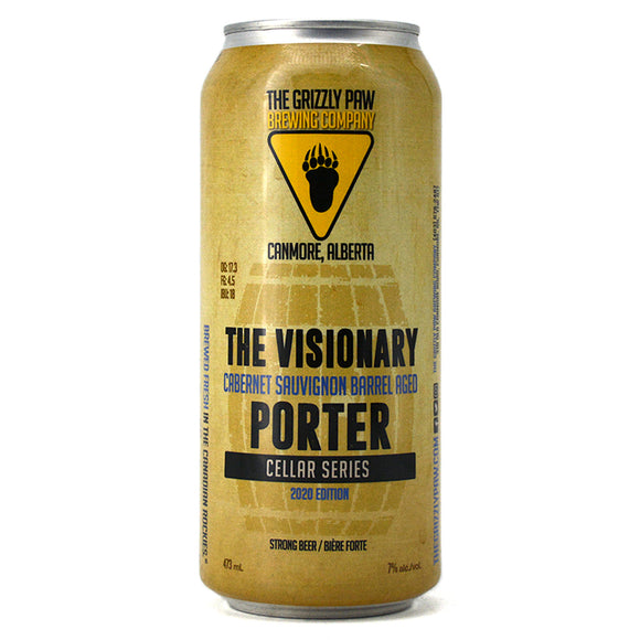 GRIZZLY PAW THE VISIONARY CABERNET SAUVIGNON BARREL AGED PORTER 473ML