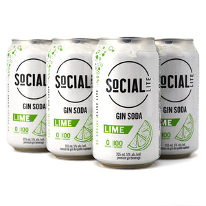 SOCIAL LITE GIN SODA LIME 6C