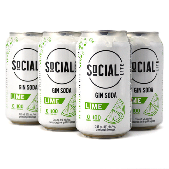 SOCIAL LITE GIN SODA LIME 6C