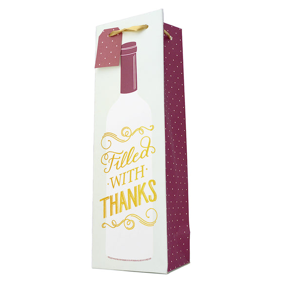 FILLED WITH THANKS WINE GIFT BAG