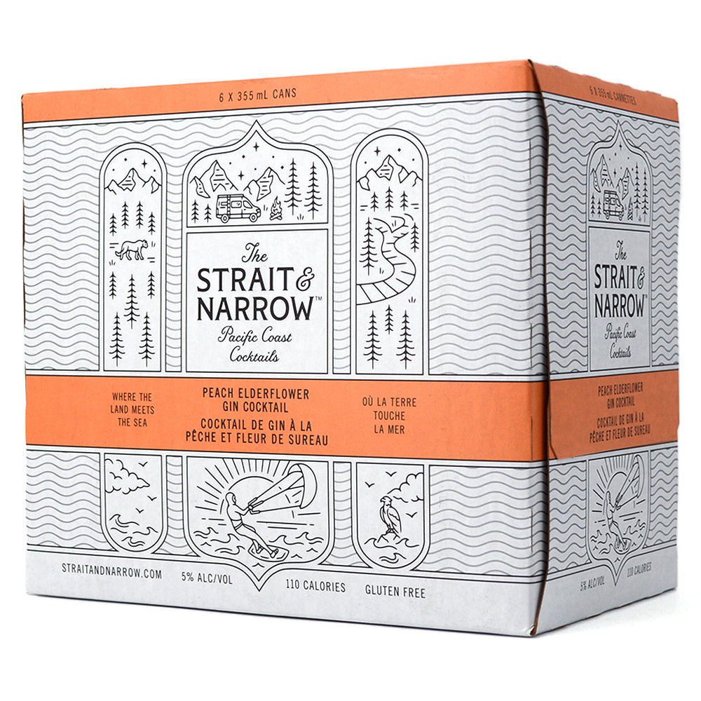 STRAIT & NARROW PEACH ELDERFLOWER GIN COCKTAIL 6C Sherbrooke Liquor