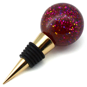 BLUSH GLITTER GLOBE BOTTLE STOPPER